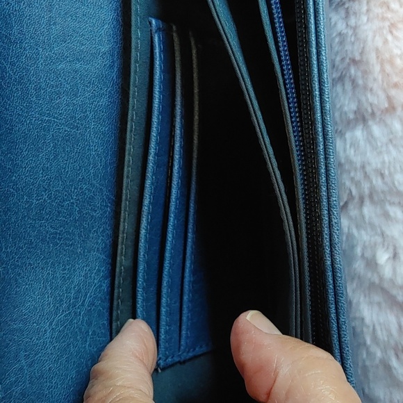 Matt & Nat Blue Wallet With Crossbody Strap - Picture 7 of 9